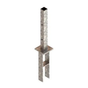Verzinkt stalen paalanker voor in beton, verzinkt 11 x 11 x 70 cm Op = Op