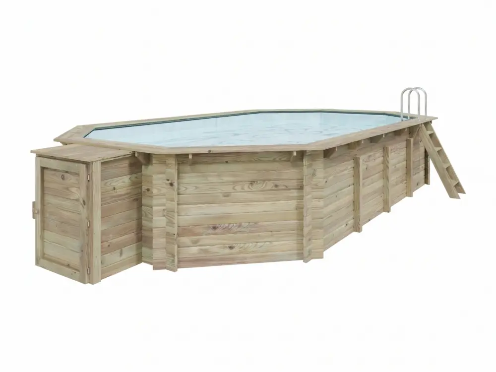 Massief houten zwembad model 5A spaarset inclusief technische box Meest Verkocht