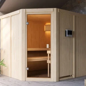 Elementensauna 68 mm Celine 5 SPARSET incl. 9 kW saunakachel en externe bedieningseenheid Lage Prijs