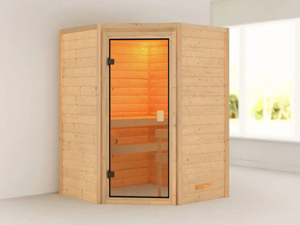 Sauna Antonia met gebronsde glazen deur Snelle Levering