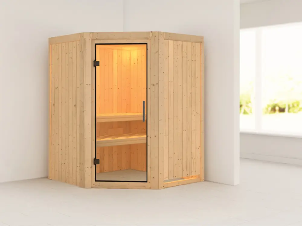 Uitverkoop Systeemsauna Nanja transparent glazen deur
