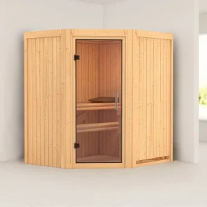 Systeemsauna Tonja transparent glazen deur Seizoensaanbieding
