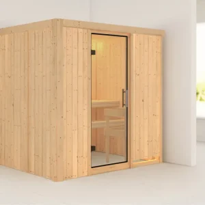 Beperkte Voorraad Systeemsauna Bodin transparent glazen deur