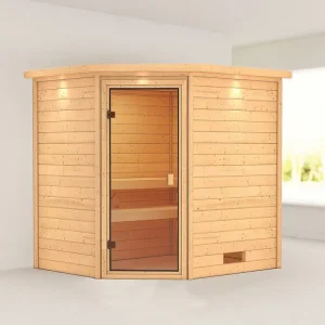 Sauna Elea met gebronsde glazen deur en dakkraag Dagaanbieding