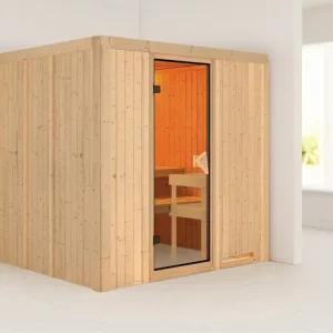 Must-Have Systeemsauna Sodin kompleet transparente gebronsde glazen deur