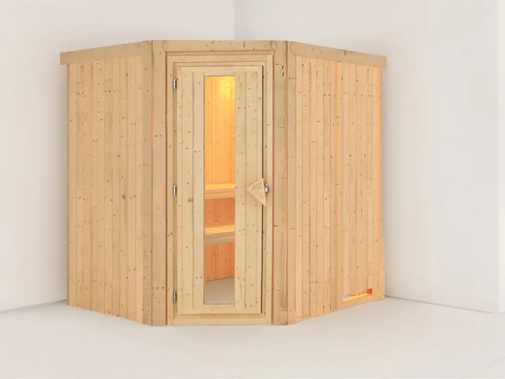 Systeemsauna Siirin houten deur met geïsoleerd glas Hete Deal