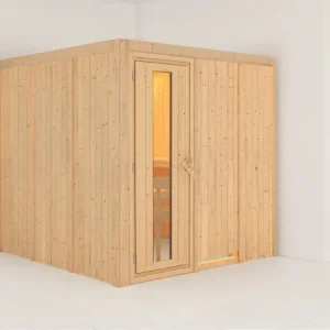 Systeemsauna Rodin houten deur met geïsoleerd glas Actieprijs