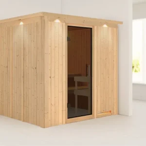 Goedkoop Systeemsauna Daria met dakkraag, grafiet glazen deur