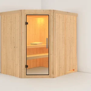 Systeemsauna Lilja transparent glazen deur Weekendaanbieding