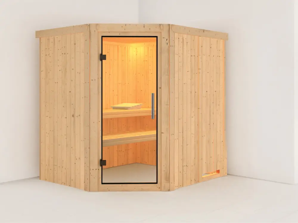 Systeemsauna Lilja transparent glazen deur Weekendaanbieding