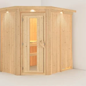 Direct Verzonden Systeemsauna Saja met dakkraag, energiebesparende deur