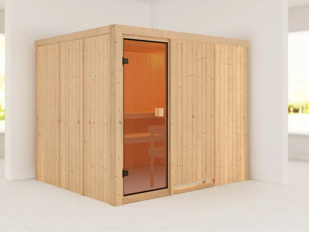 Beste Prijs Sauna Nybro met gebronsde glazen deur