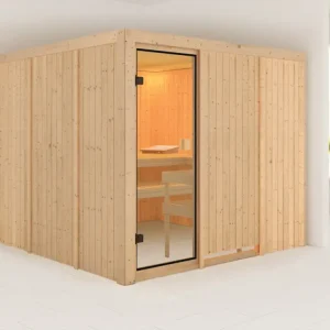 Bestel Nu Sauna Arvika met gebronsde glazen deur