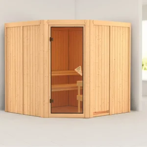 Systeemsauna Jarin kompleet transparente gebronsde glazen deur Seizoensaanbieding