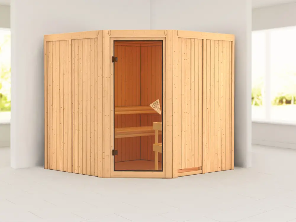 Systeemsauna Jarin kompleet transparente gebronsde glazen deur Seizoensaanbieding