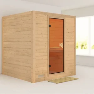 Massieve sauna Mojave kompleet transparente gebronsde glazen deur Laatste Versie