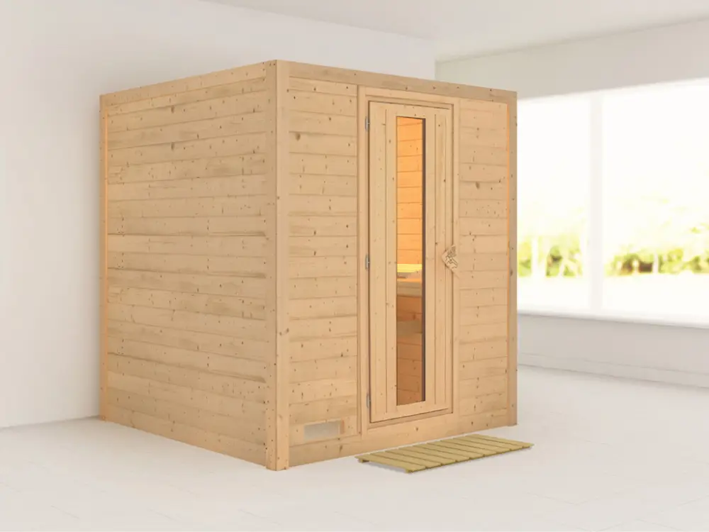 Massieve sauna Mojave houten deur met geïsoleerd glas Rechtstreeks Van De Fabrikant