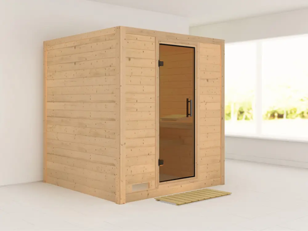 Massieve sauna Mojave grafiet glazen deur Rechtstreeks Van De Fabrikant