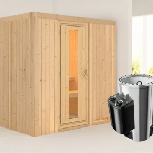 Systeemsauna Daria energiebesparende deur + Plug & Play saunakachel met besturing Dagaanbieding