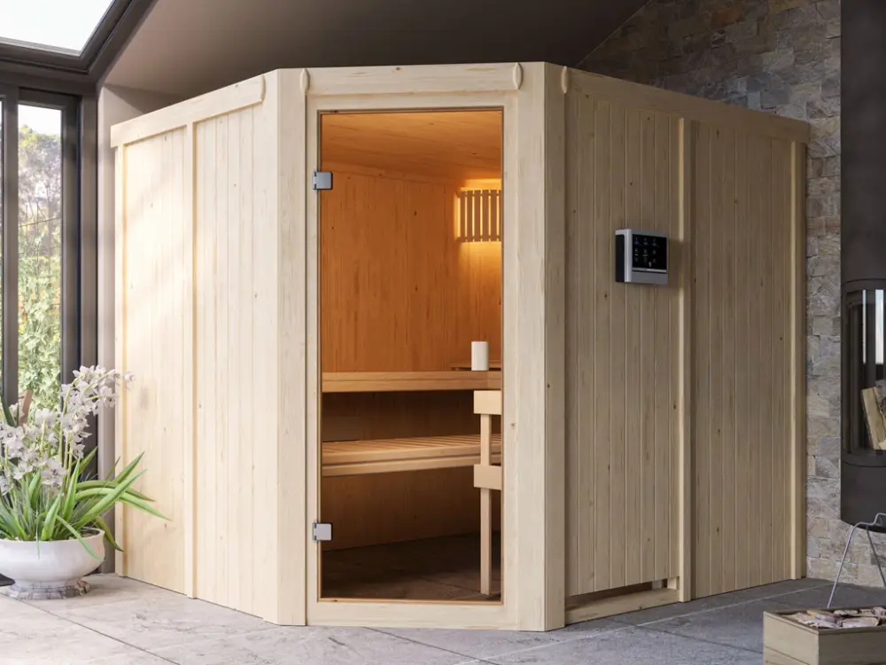 Systeemsauna SPAARSET Horna incl. 9 kW kachel met int. besturing Goedkoop