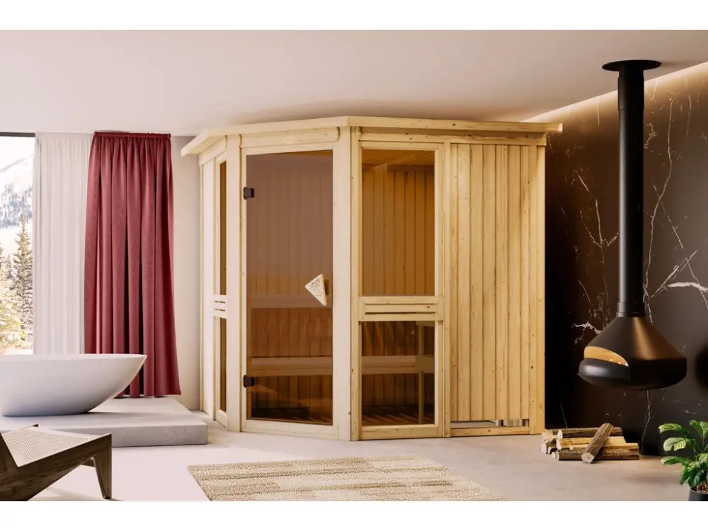 Sauna Amelia 2 met bronsgetinte volglazen deur Beperkte Voorraad