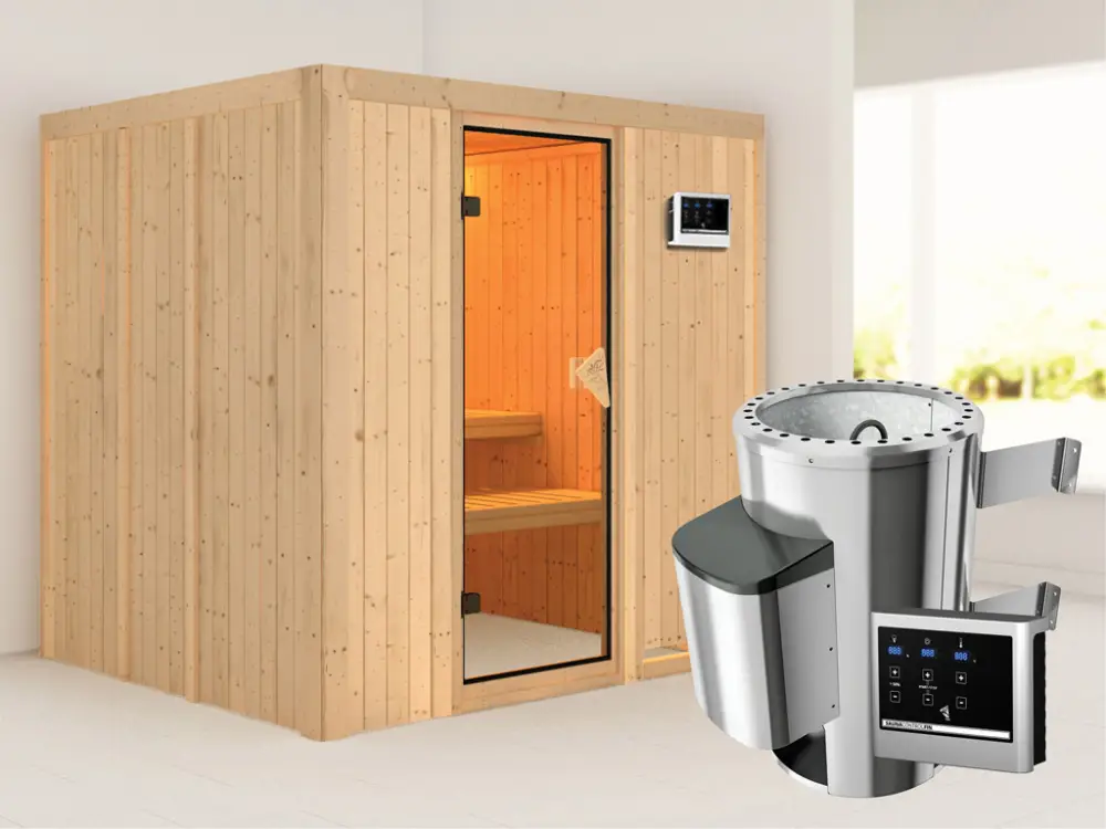 Systeemsauna Daria incl. Plug & Play saunakachel externe besturing Voordeelprijs