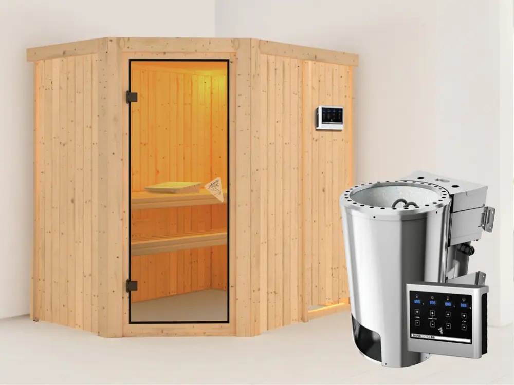 Systeemsauna Saja incl. Plug & Play Bio-kachel externe besturing Seizoensaanbieding