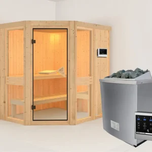 Systeemsauna Amelia 1 incl. 9 kW saunakachel ext. besturing Direct Beschikbaar
