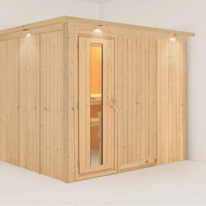 Systeemsauna Gobin met dakkraag, houten deur met geïsoleerd glas Shop Nu