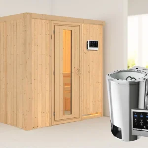 Systeemsauna Fanja energiebesparende deur + Plug & Play Bio-kachel met ext. besturing Meest Verkocht