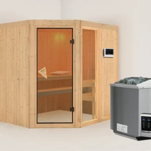 Systeemsauna Fiona 2 incl. 9 kW Bio-Combi-kachel ext. besturing Beperkte Voorraad