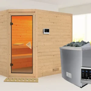 Nu Kopen Massieve sauna Tanami incl. 9 kW saunakachel ext. besturing