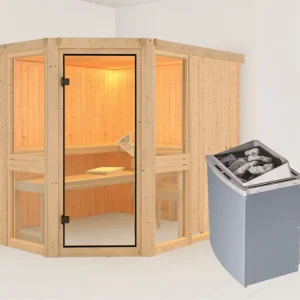 Systeemsauna Amelia 3 incl. 9 kW saunakachel int. besturing Merkproduct