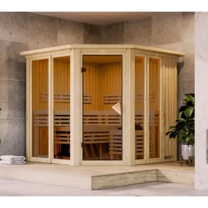 Voordeelprijs Sauna Airi onbehandeld met bronsgetinte volglazen deur