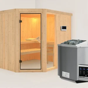 Systeemsauna Fiona 3 incl. 9 kW Bio-Combi-kachel ext. besturing Exclusieve Aanbieding