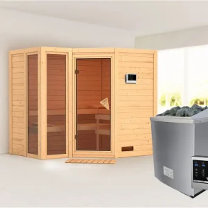 Fabrieksprijs Massieve sauna Amara incl. 9 kW saunakachel ext. besturing