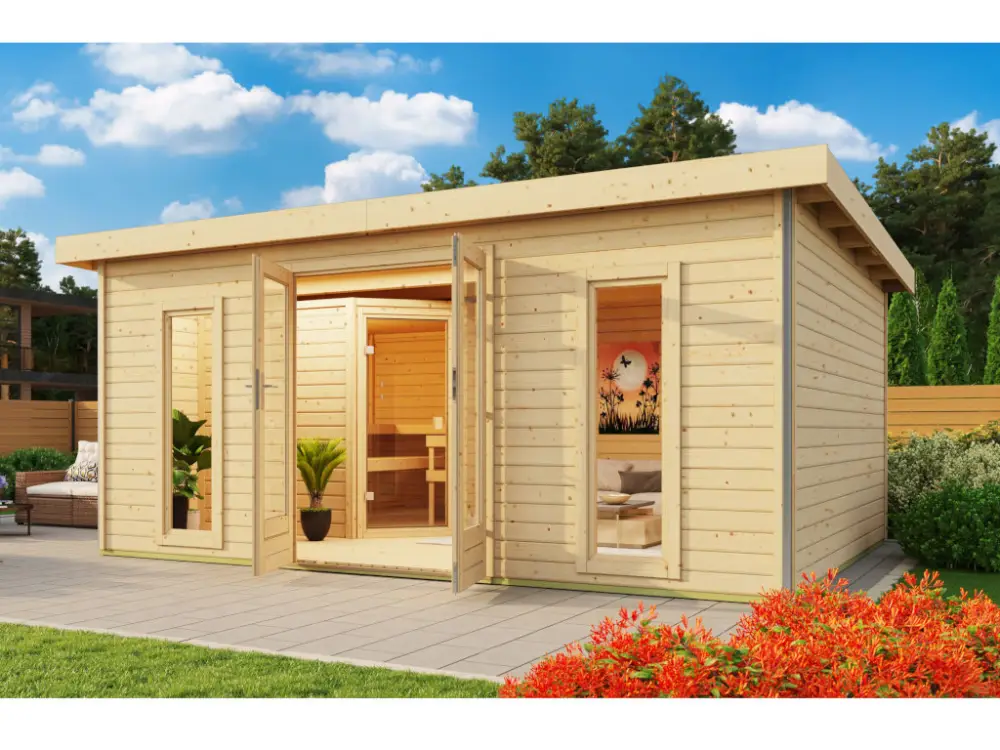 Must-Have Saunahuis Mainburg 5 blank hout 38 mm