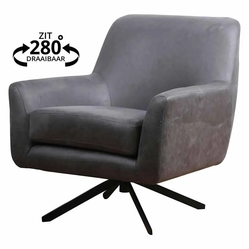 Meest Verkocht Fauteuil - Dion - stof Soft antraciet