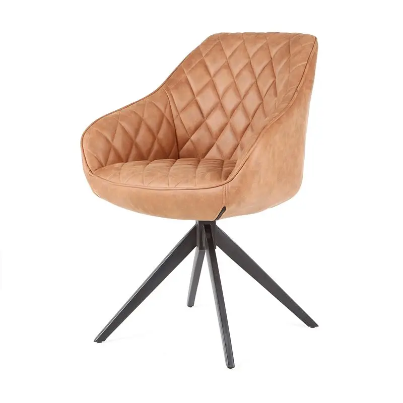 Eetkamerstoel - Collins - lederlook Soft cognac Flitsaanbieding