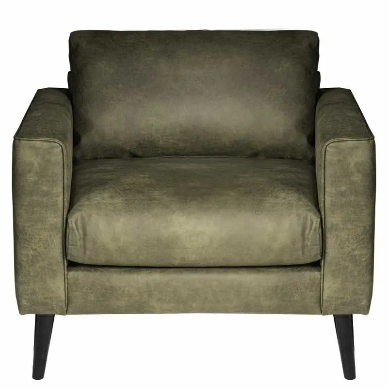 Fauteuil - Aster - lederlook Dalton groen 14 Seizoensaanbieding