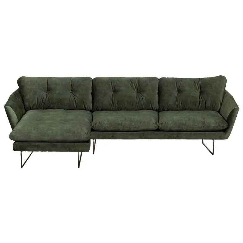 Hoekbank - Kuddar - links - velours Adore Hunter groen 156 Weekendaanbieding