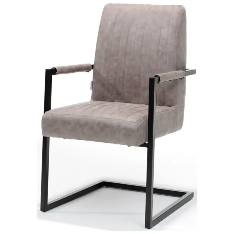 Koopje Eetkamerstoel - Sanne - Lederlook Soft Pebble - Met armleuning
