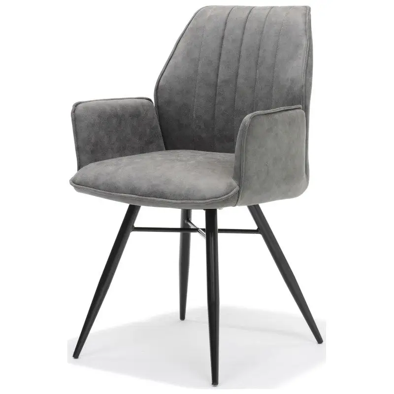 Premium Eetkamerstoel - Clark - lederlook Soft steel