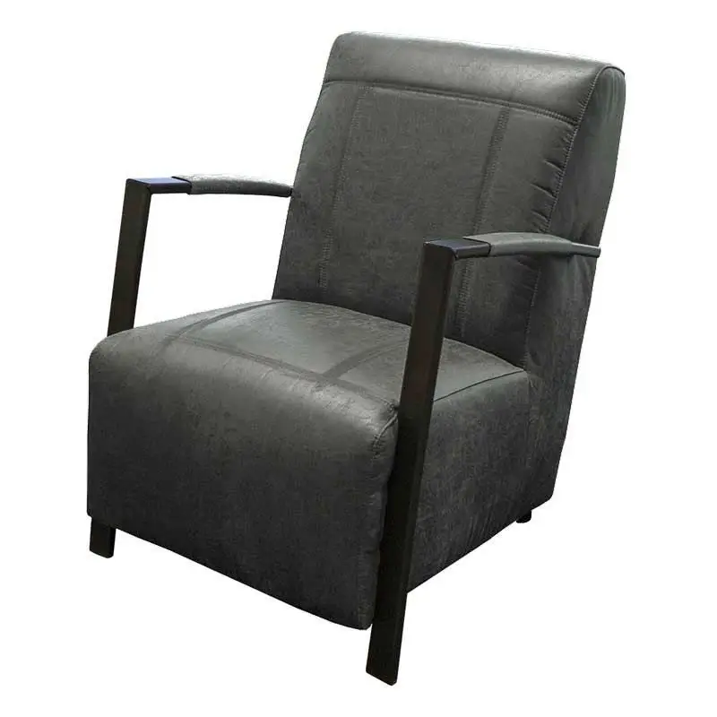 Rechtstreeks Van De Fabrikant Fauteuil - Rosetta - lederlook Missouri antraciet 09