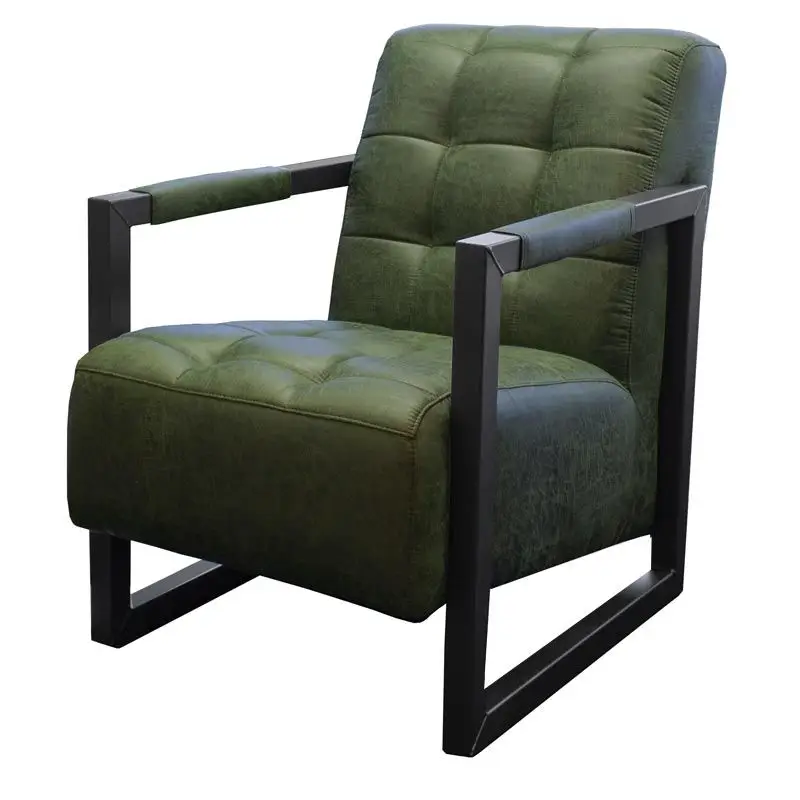 Fauteuil - Salina - Lederlook Missouri groen 10 Finale Uitverkoop