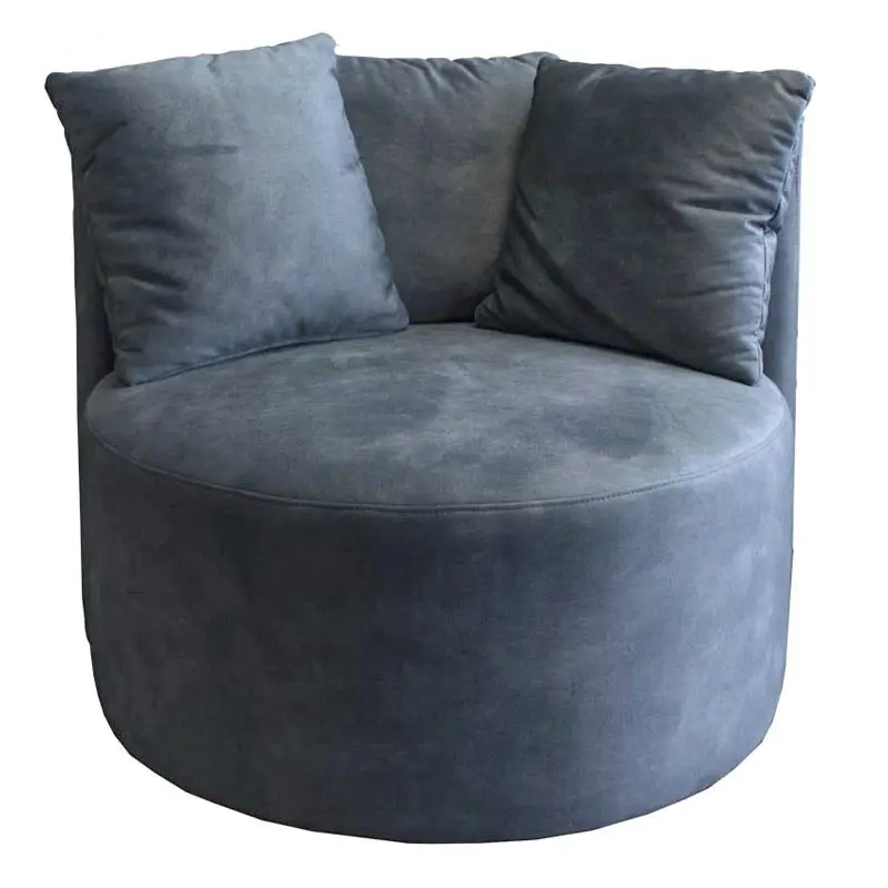 Betaalbaar Fauteuil - Rondo - velvet stof Palladium blauw