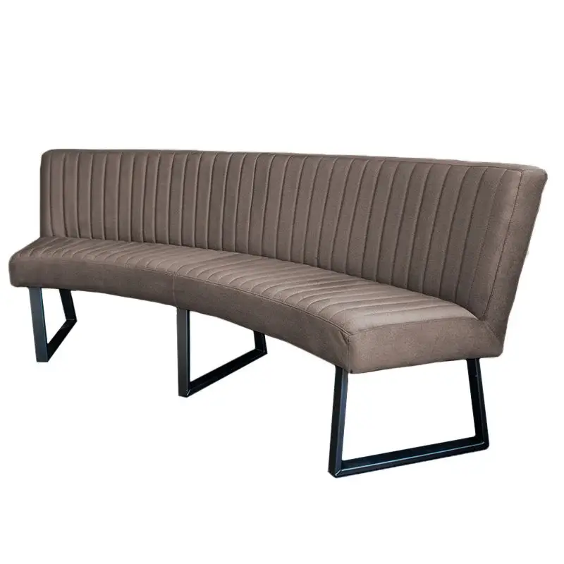 Exclusieve Aanbieding Eetkamerbank - Hengelo - stof Element grijsbruin 05 - geschikt voor ovale tafel 200 cm