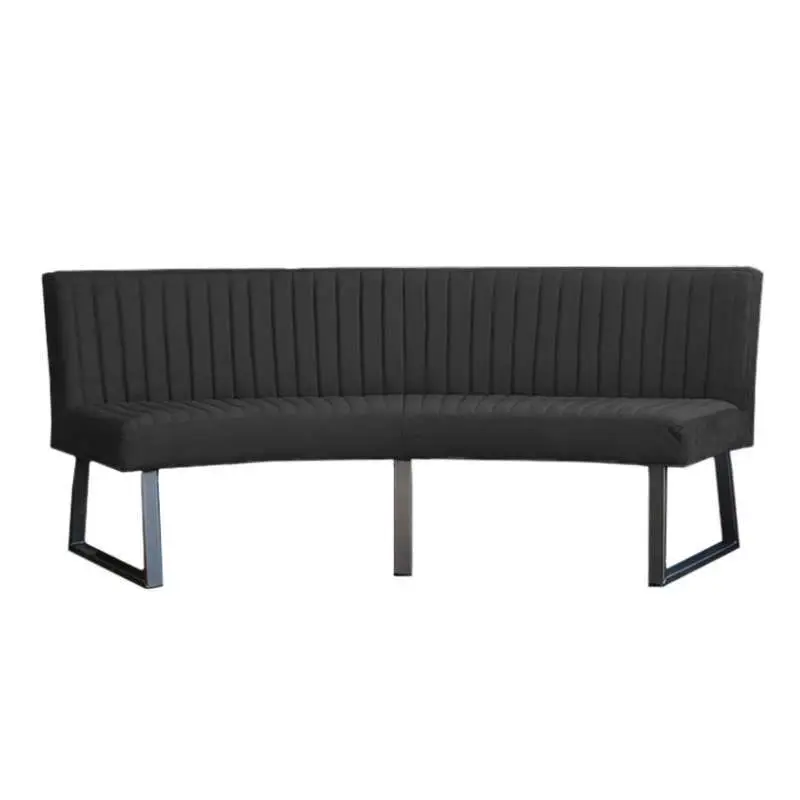 Goedkoop Eetkamerbank - Hengelo - stof Element donkergrijs 22 - geschikt voor ovale tafel 240 cm