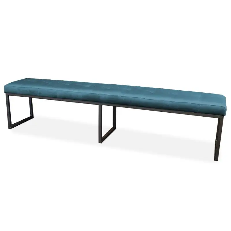 Speciale Aanbieding Eetkamerbank - Atlanta - stof Element petrol 14 - 140 cm