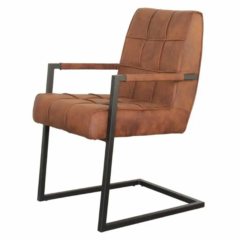 Flitsaanbieding Eetkamerstoel - Jupiter - stof Cowboy retro lederlook cognac